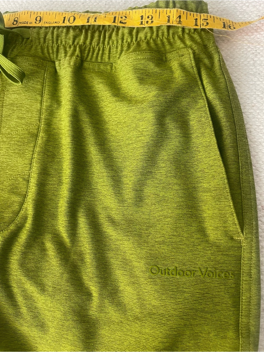 Outdoor Voices Lime Green Drawstring Joggers sz S NEW. Heathered smooth fabric. - Picture 3 of 7